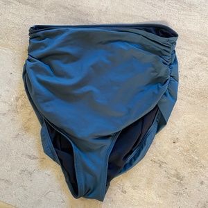 Albion medium teal high rise ruched bikini